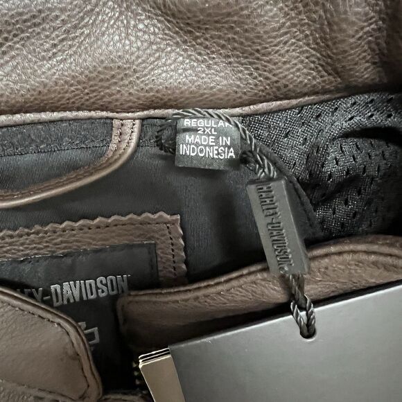 Harley Davidson Men's 2XL Victory Lane II Real Cowhide Leather Jacket Brown - Picture 6 of 9